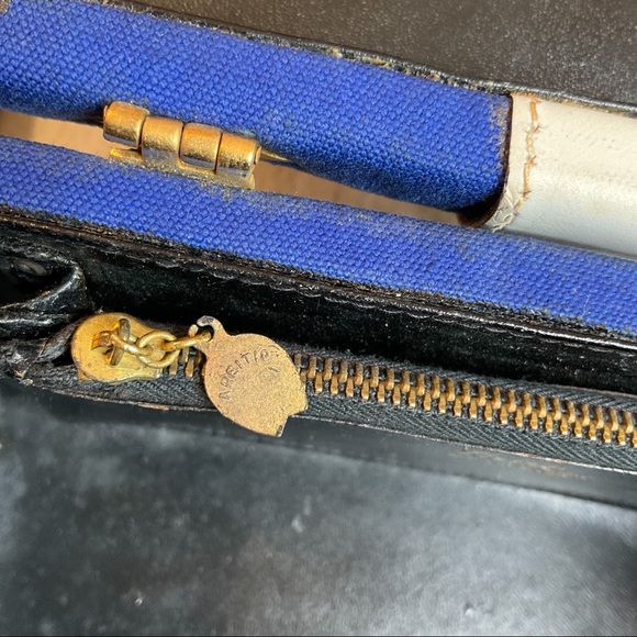 Vintage 1950s Tano Fabric and Leather Box Purse - Picture 11 of 15